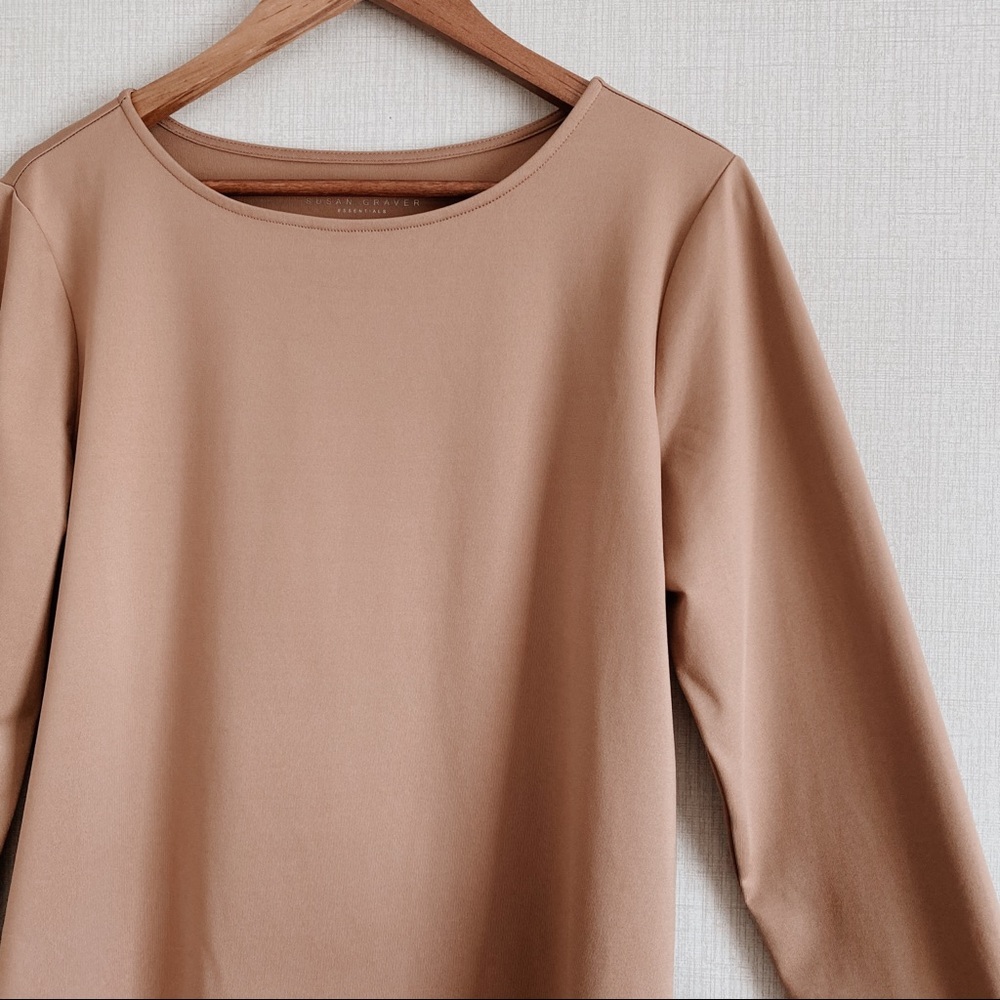 Susan Graver Size Medium Light Brown Shirt